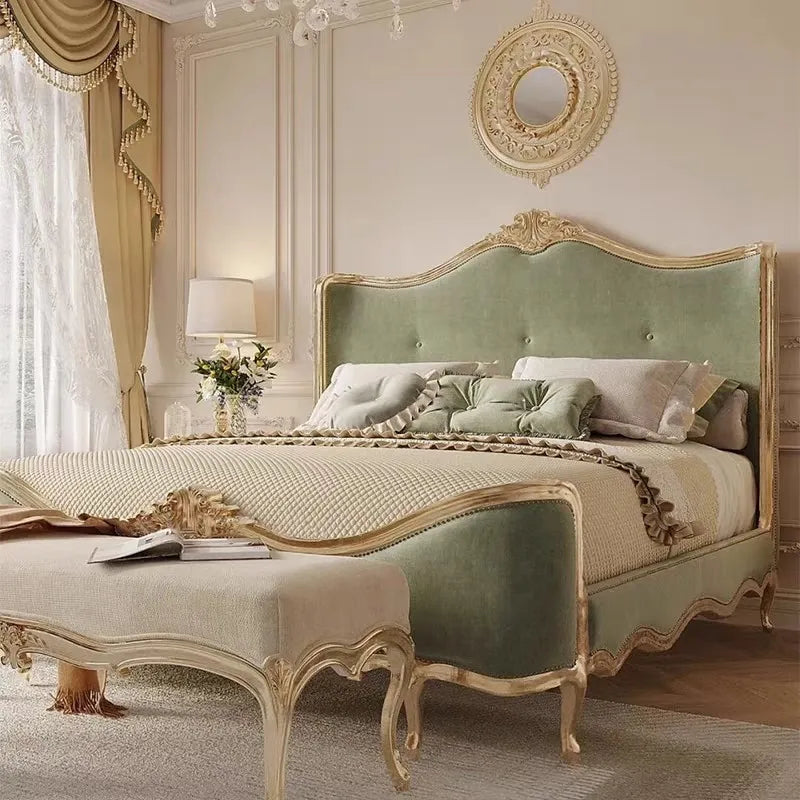 French Provincial Master Bed – Solid Birch Wood Statement Piece 258