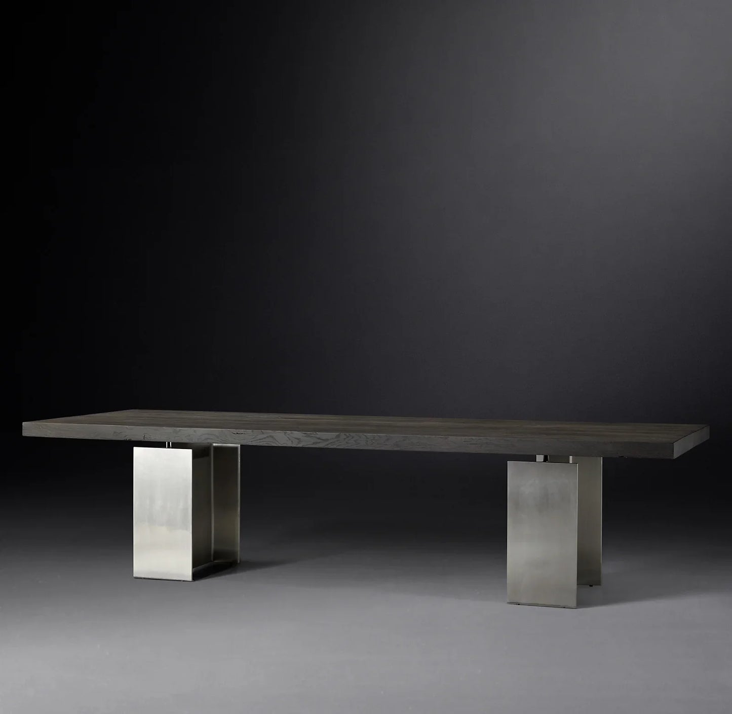 Bauhaus Rectangular Dining Table – Solid French Oak & Brass Statement Piece | 1600803826903