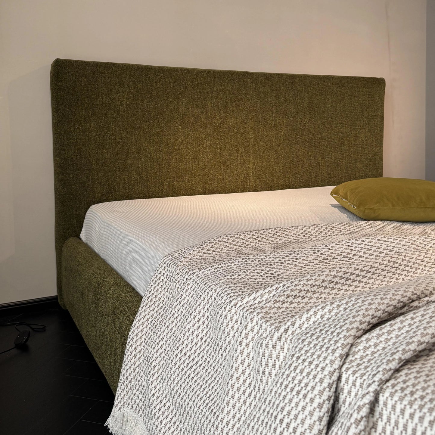 Upholstered Bed with High Headboard – Fabric Modern Statement Piece | 26-136