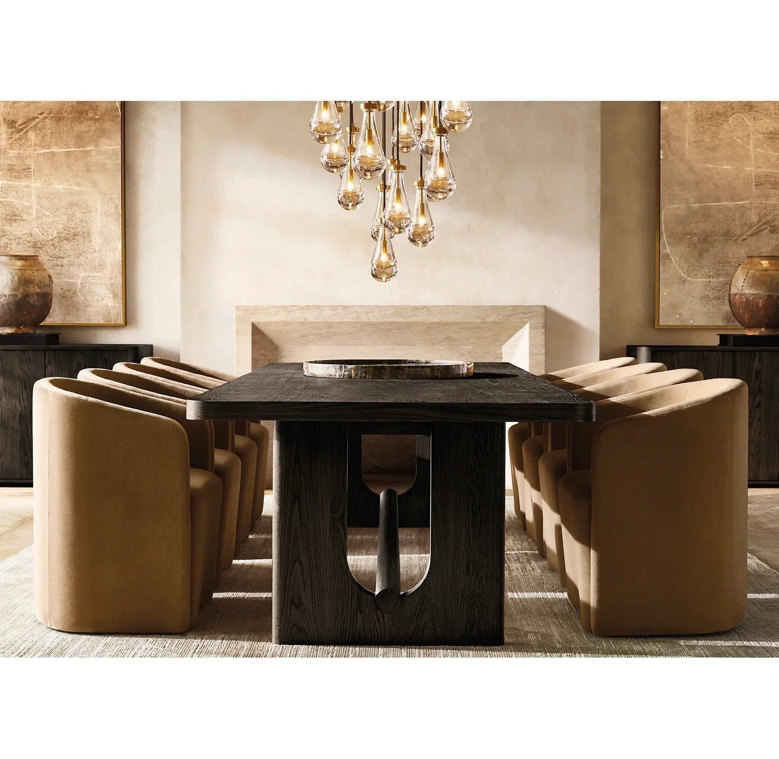 Contemporary Breton Rectangular Extension Dining Table