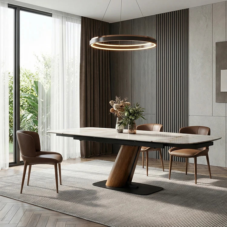 Luxury Sintered Stone Extendable Dining Table Modern Italian Style for Villa