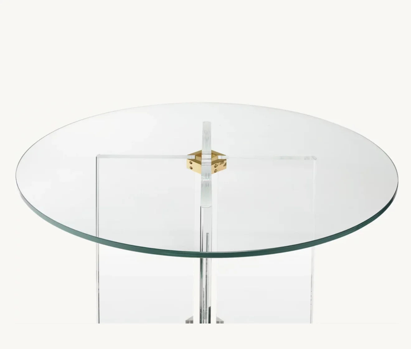 Round Dining Table Postmodern Lazio – Glass Acrylic Polished Brass