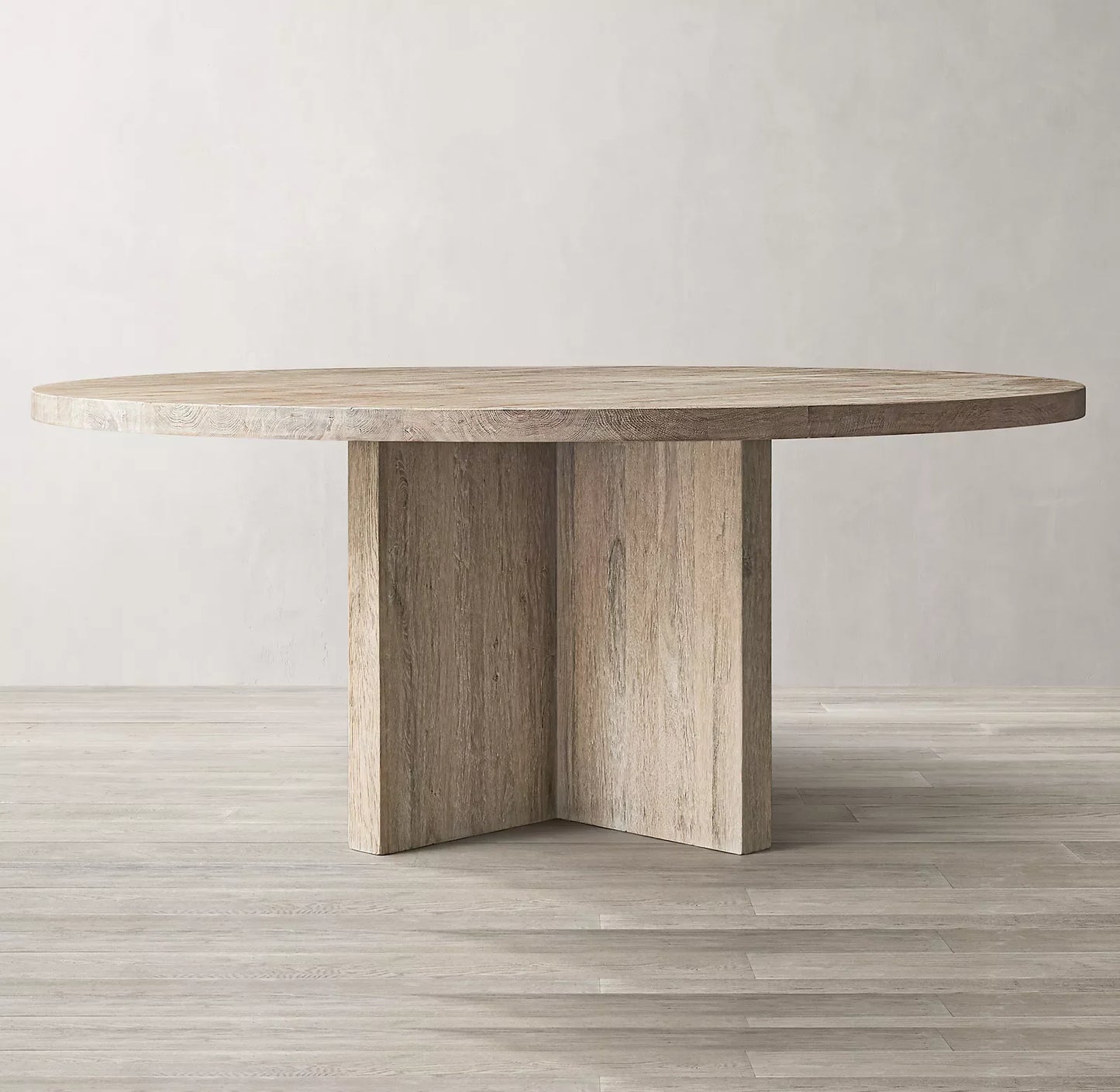 Round Dining Table Mid-Century Modern Solid Oak – Artisan Statement Piece