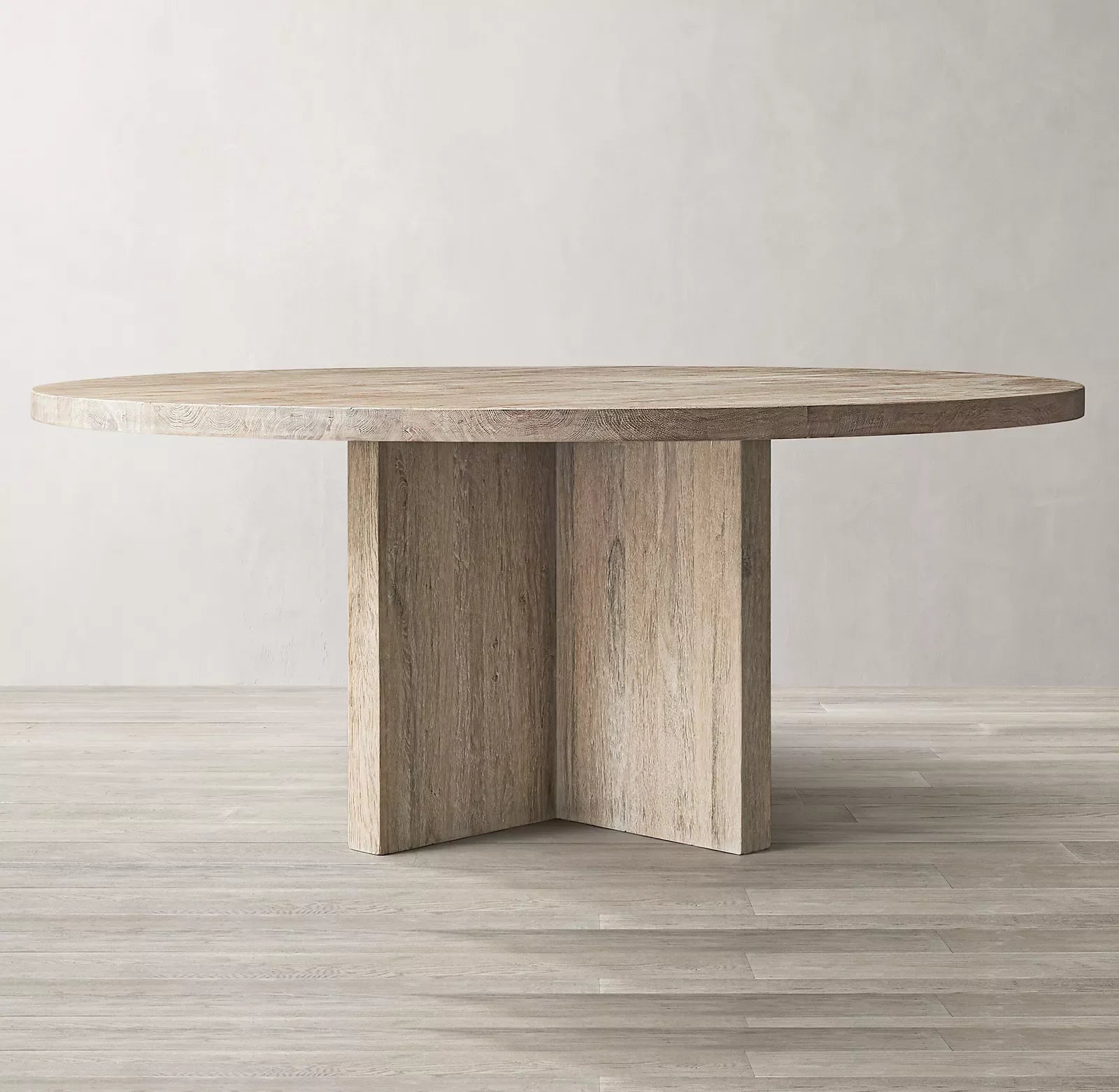 Round Dining Table Mid-Century Modern Solid Oak – Artisan Statement Piece