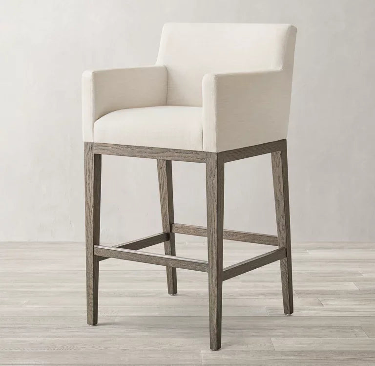 Midcentury Stool – Track Arm Design with Oak Statement Piece | 2677-15