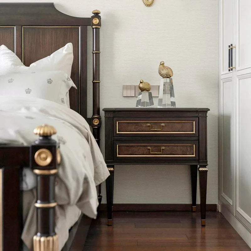 French Gold Carved Bed – Solid Birch American Classic Statement Piece