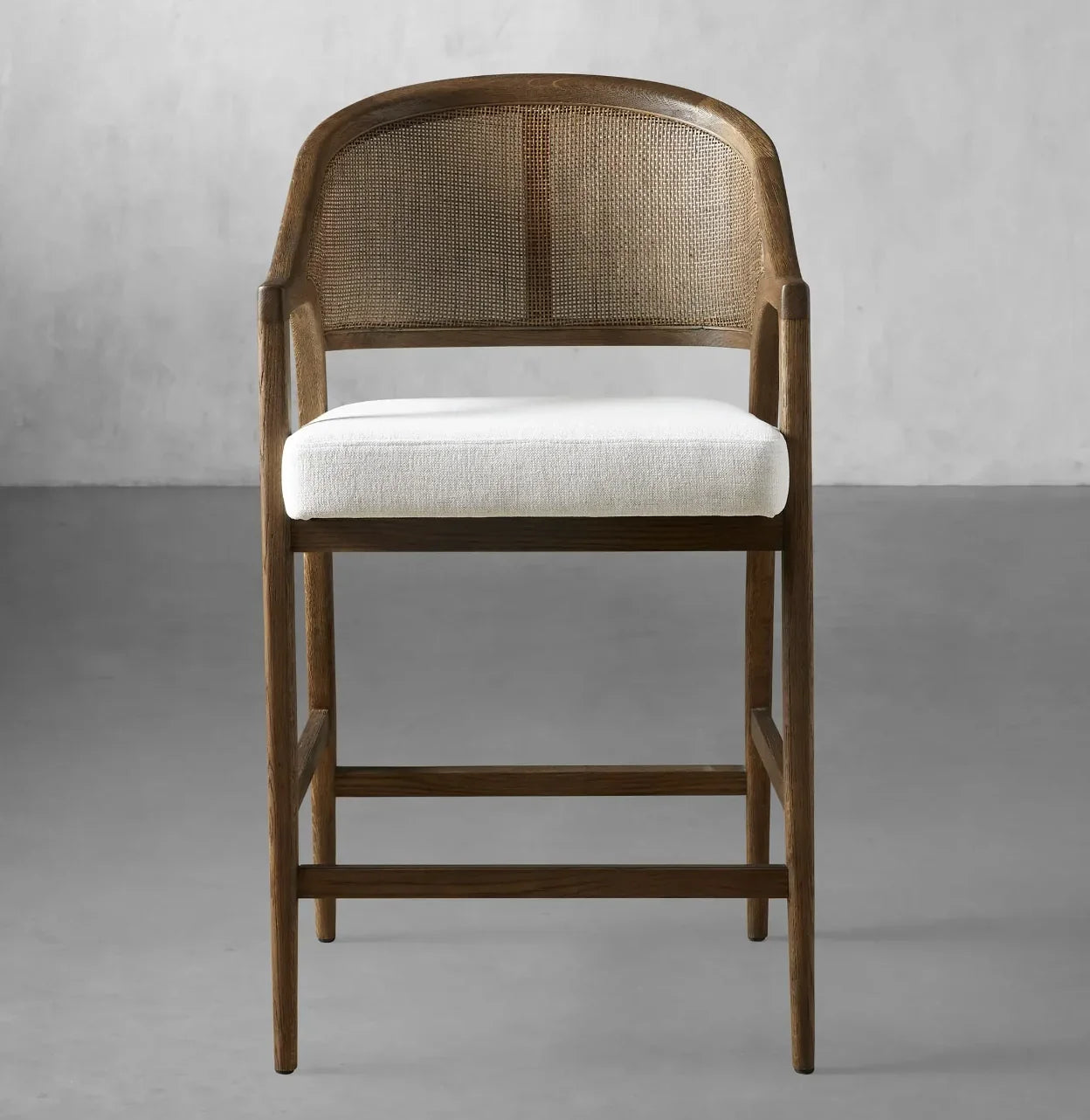 Danish Design Bar Stool – Cane Back Solid Oak Statement Piece | 1601258250674