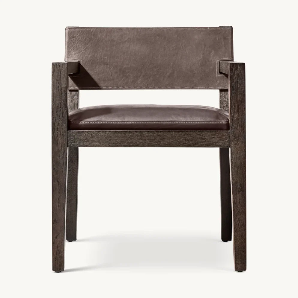 French Art Deco Dining Armchair – Saddle Leather Statement Piece