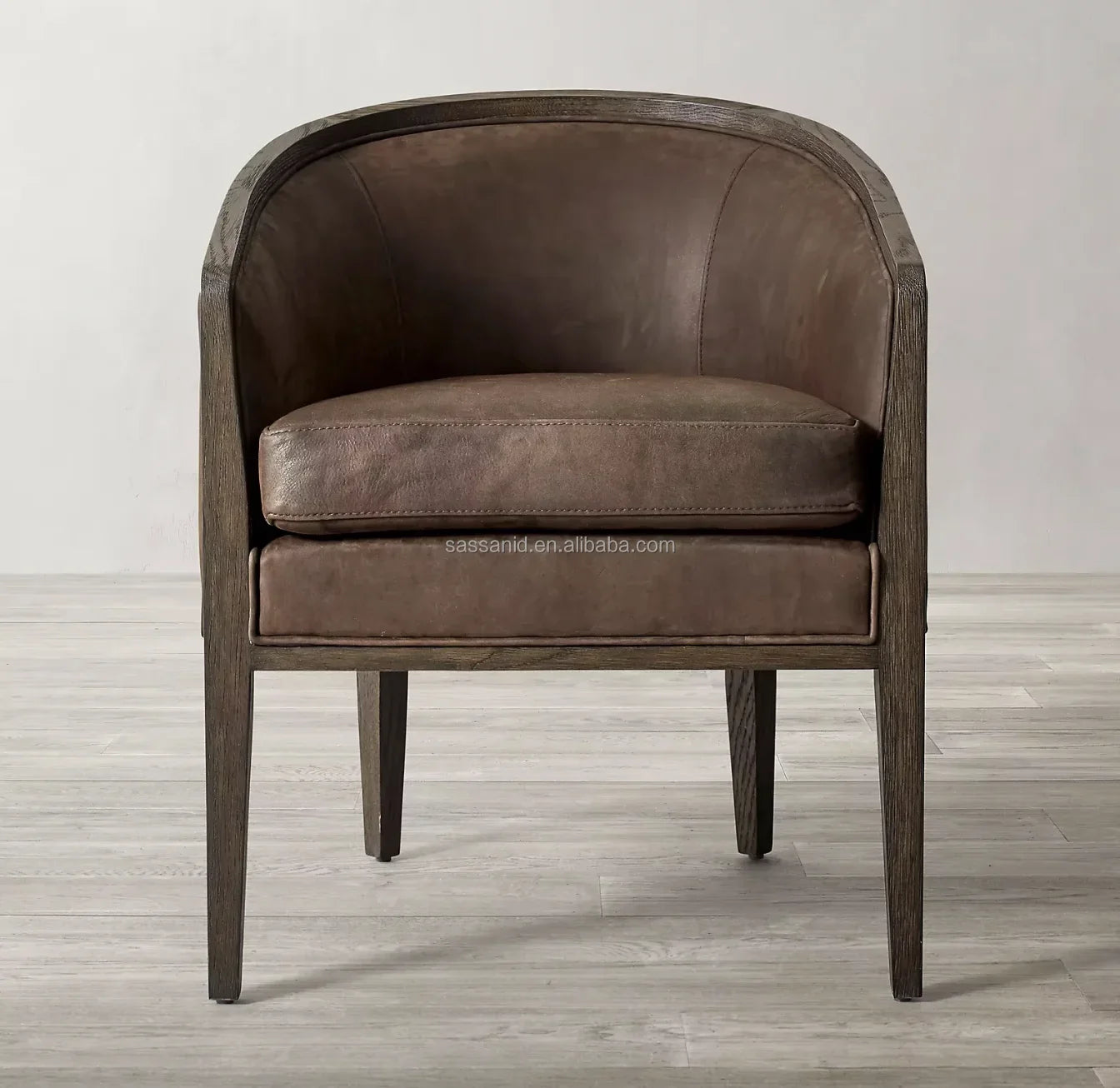 Dining Armchair – Mid-Century Leather Oak Dixon Statement Piece | 1600450561226