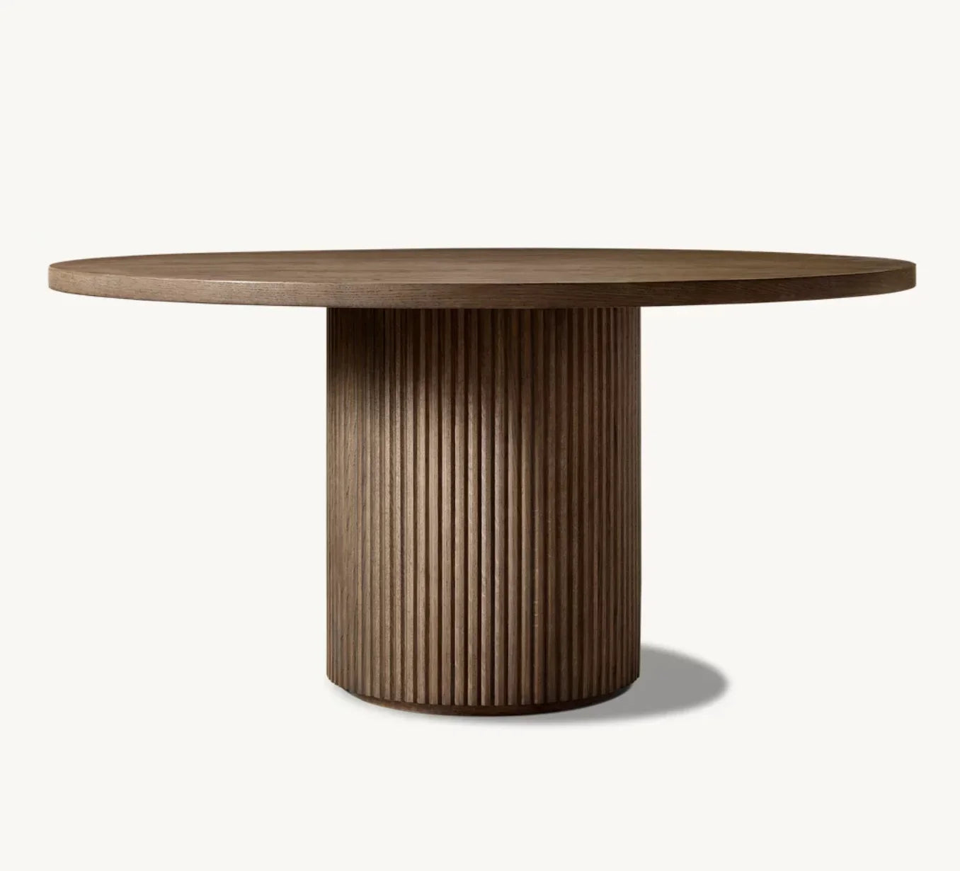 Round Dining Table – Column Base Oak – French Art Deco Piece | 1600917606107