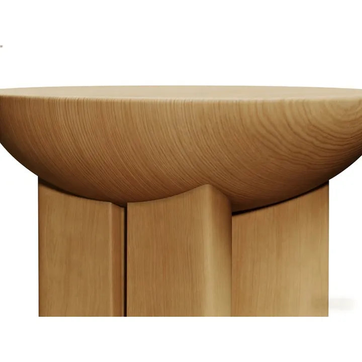 Modern Minimalist Side Table Natural Ash Wood Stainless Steel