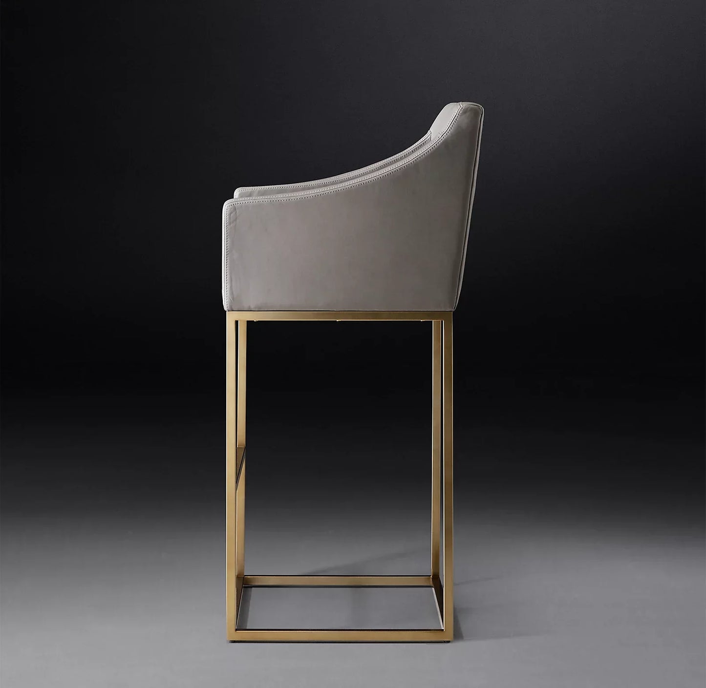 Slope Arm Leather Bar Stool – Mid-Century Designer Seating