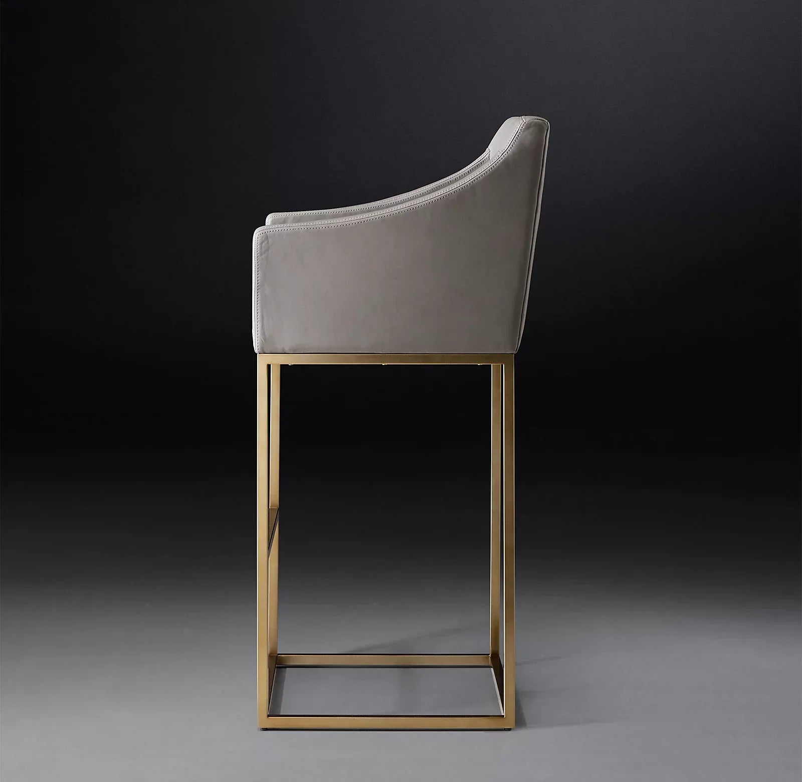 Slope Arm Leather Bar Stool – Mid-Century Designer Seating