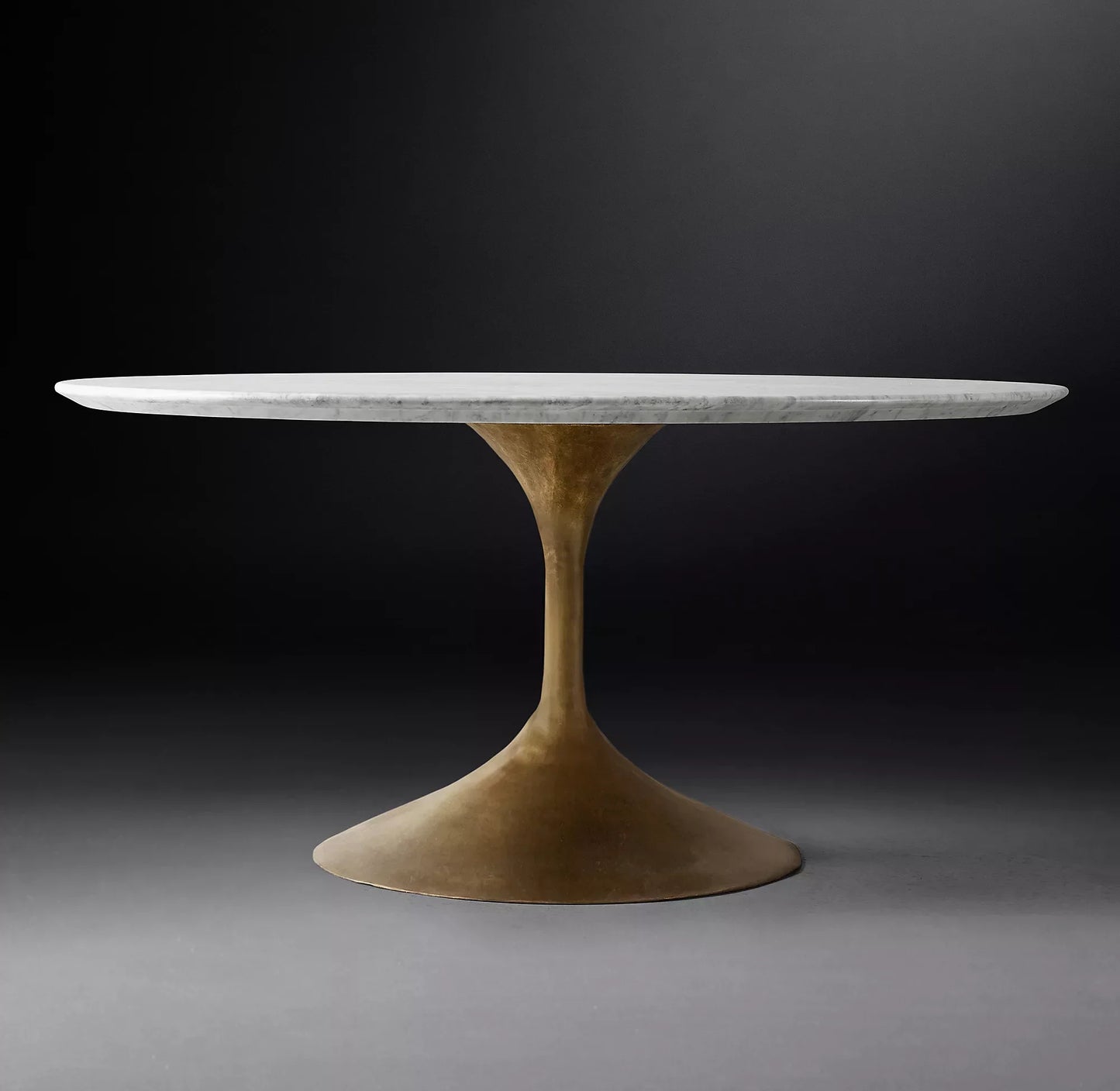 Round Dining Table – Radial Fancy Face – Marble Top – Mid-Century Modern Design