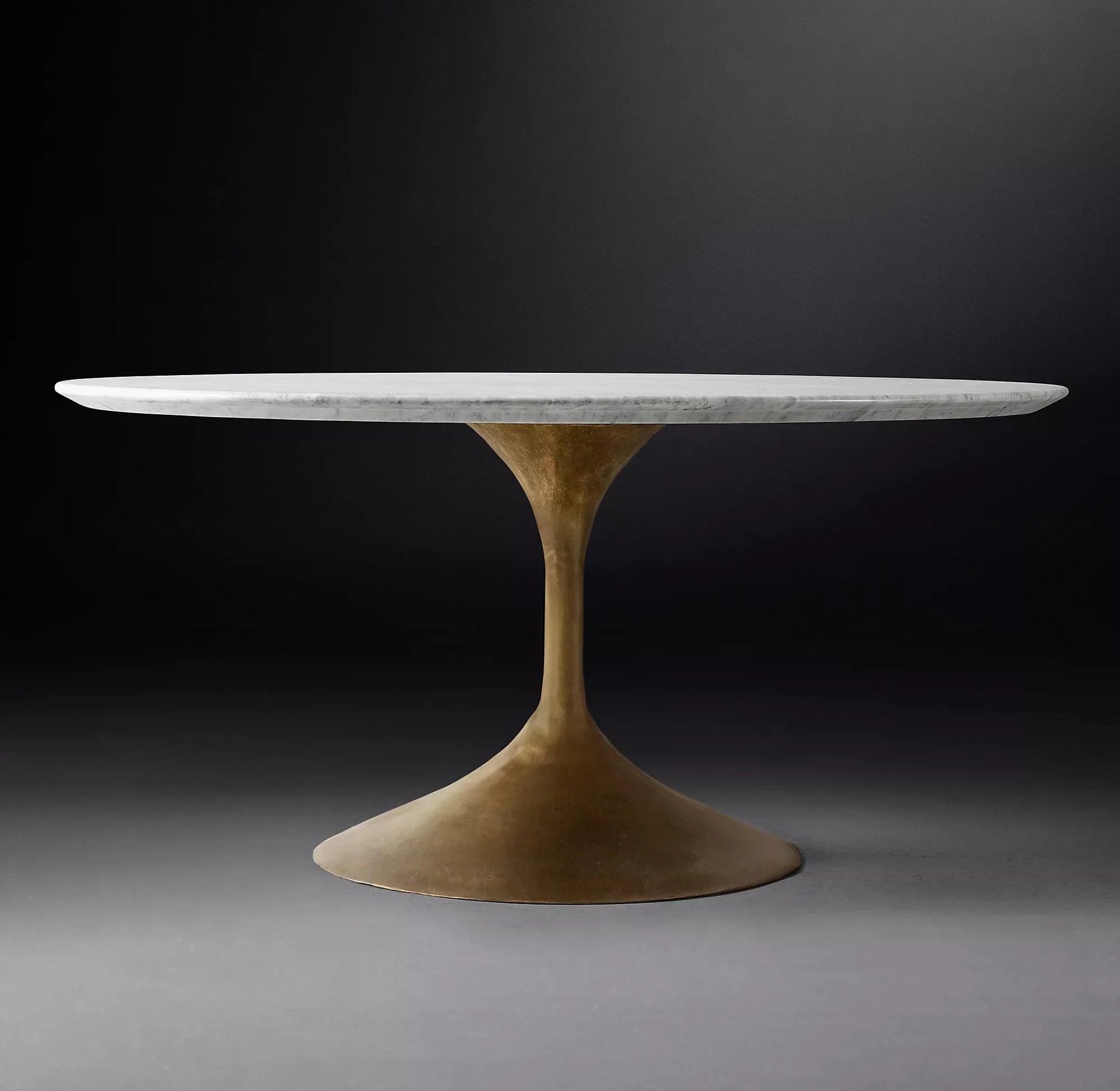 Round Dining Table – Radial Fancy Face – Marble Top – Mid-Century Modern Design