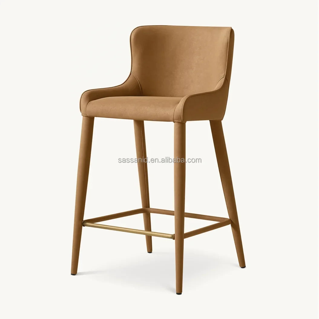 Bar & Counter Stool – Italian Midcentury Silhouette – Vegan Leather Statement Piece