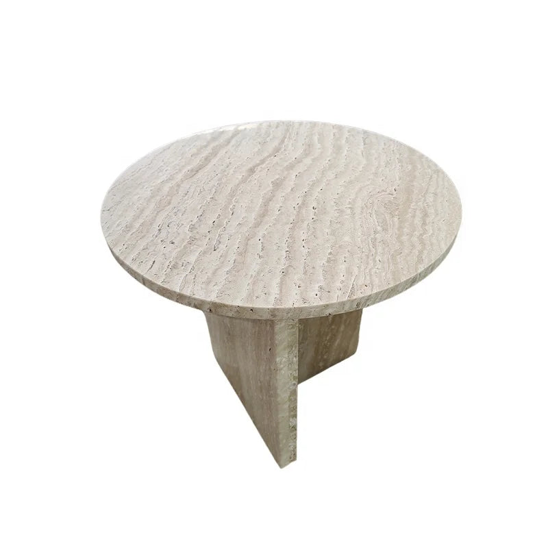 Luxury Round Natural Marble Coffee Table Modern Italian Style for Villa