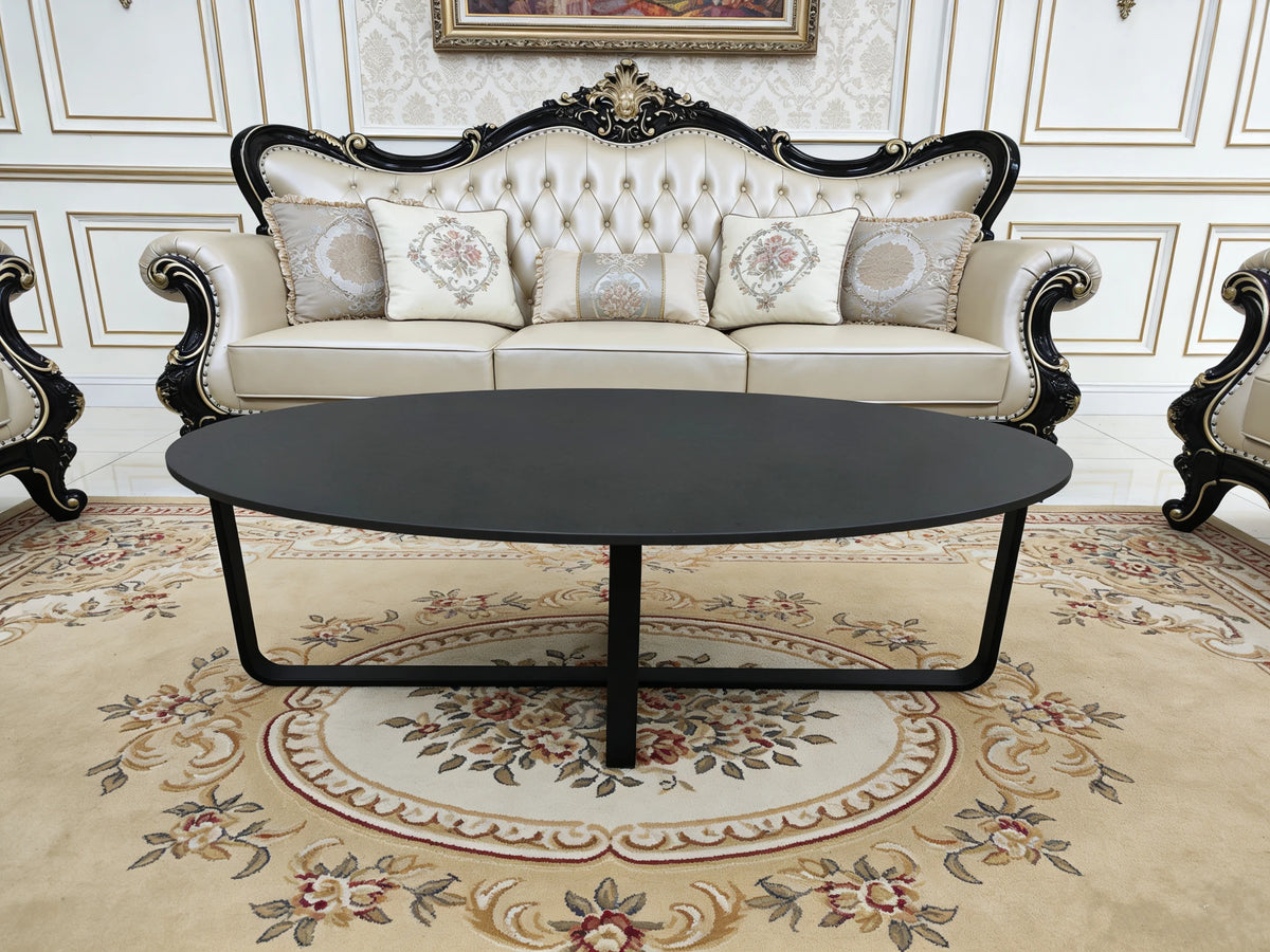 Luxury Black Marble Coffee Table Modern Minimalist Italian Style for Villa