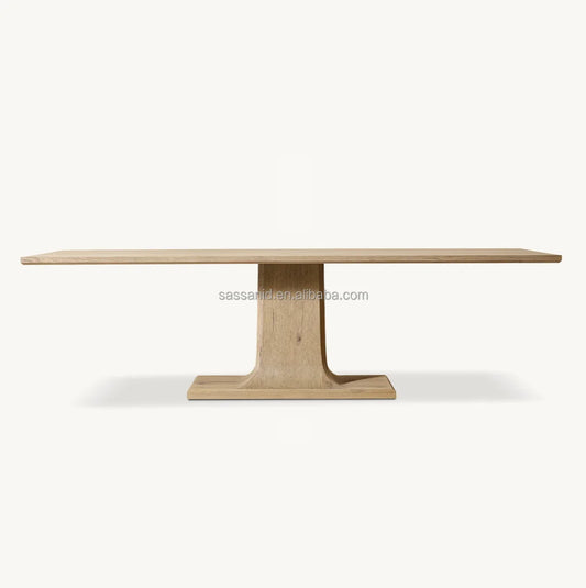Evette Rectangular Dining Table – American White Oak Mid-Century Statement Piece