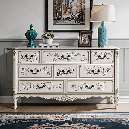 8-Drawer Chest – American Pastoral Painted Birch Solid Wood Cabinet