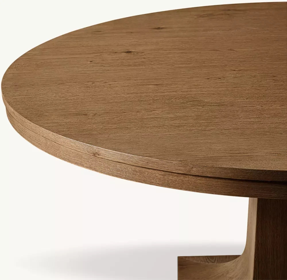 Delphine Round Extendable Dining Table – Gustavian Oak Statement Piece