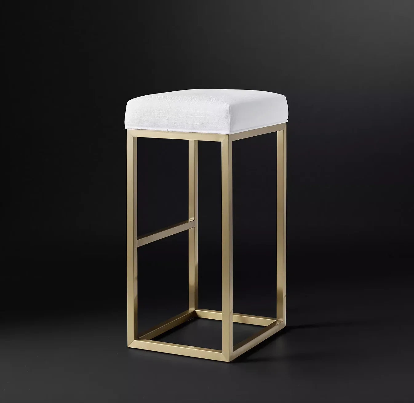 Bar and Counter Stool – Sculptural Metal Frame Fabric Modernist Seating | 1600687737491