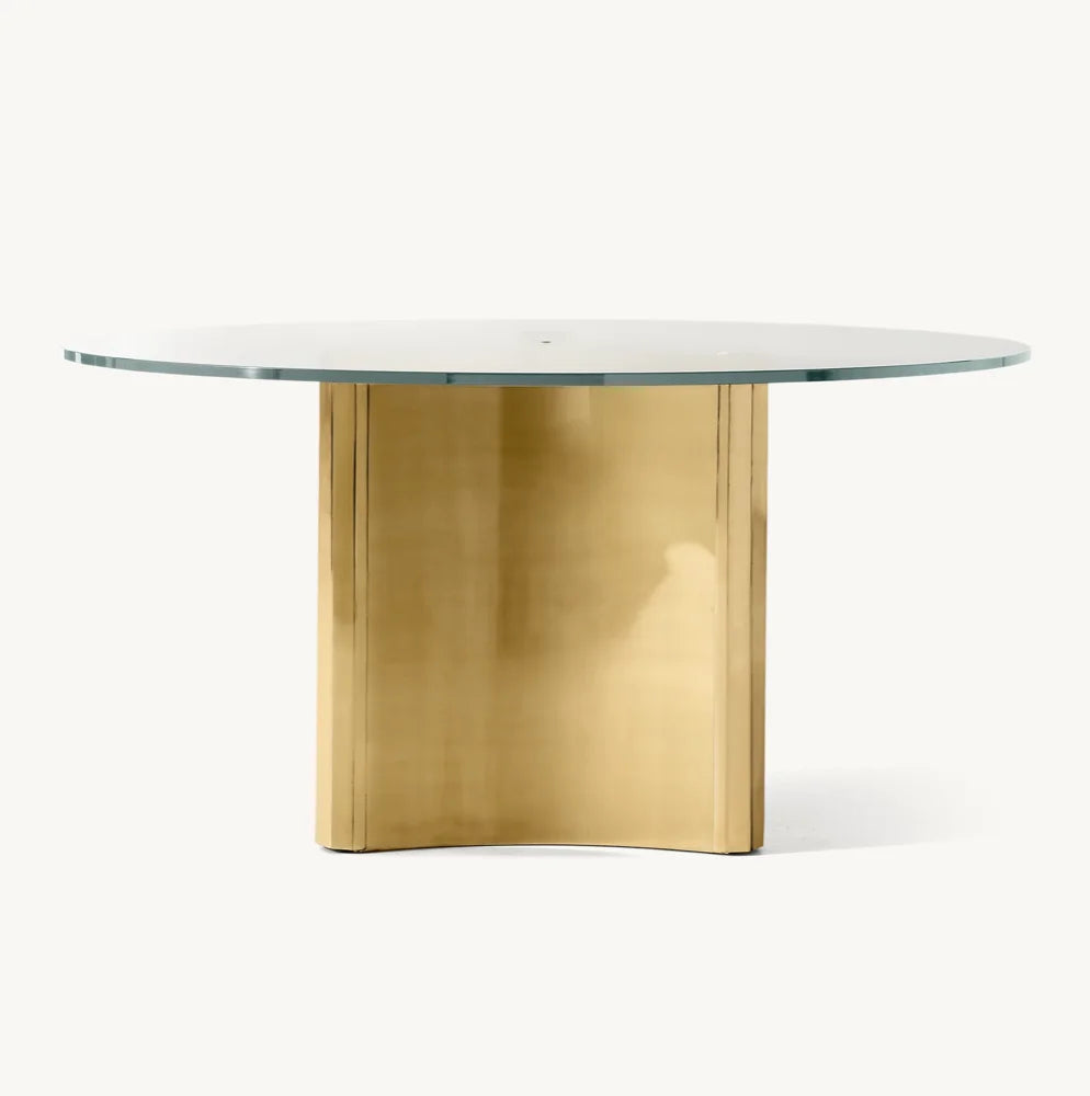 Round Dining Table – Lacquered Brass Dalton Italian Statement Piece