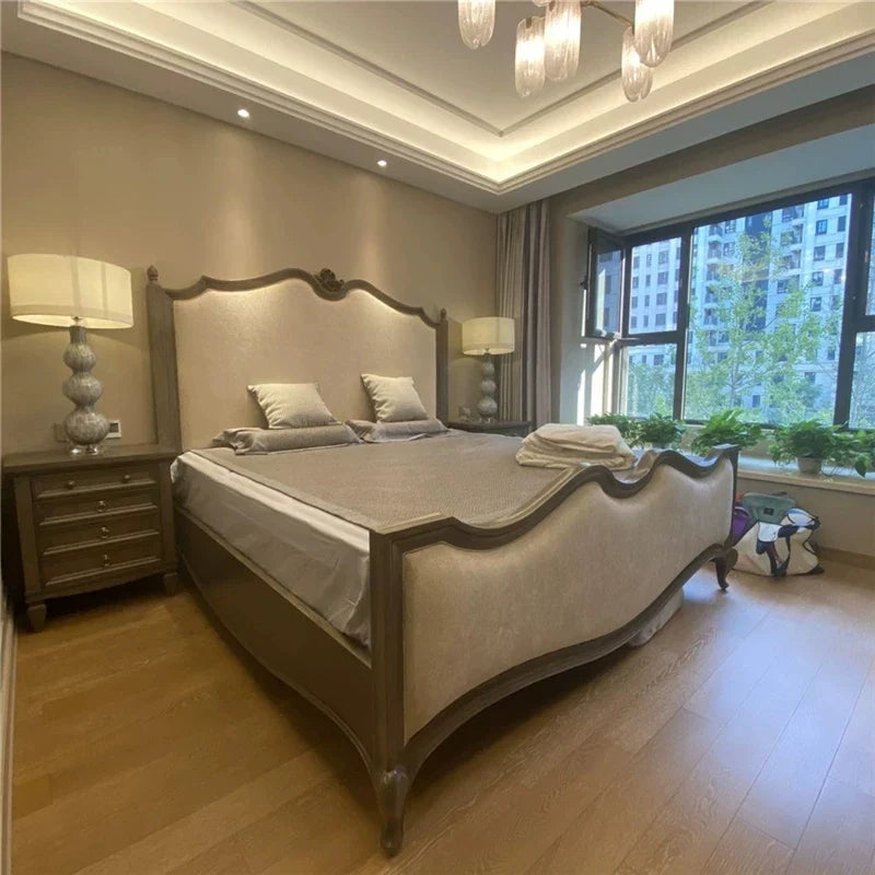 French Master Bed – High-Box Platform in Solid Birch Wood | 26-161
