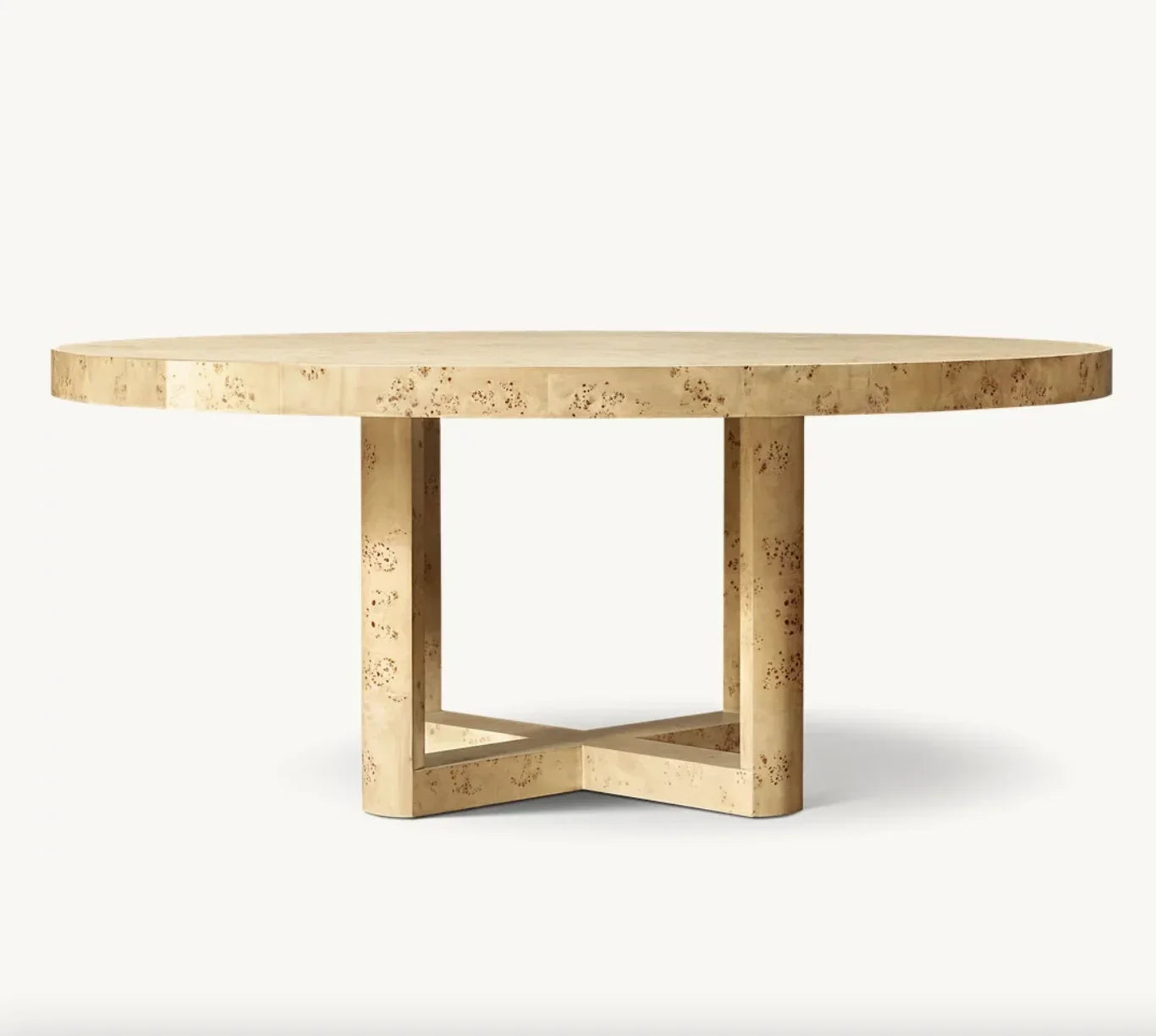 Round Dining Table – Geometric Postmodern – Burl Wood – Luxury Piece