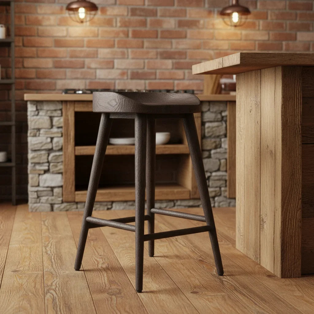 Midcentury Danish Bar & Counter Stool – Solid Oak Statement Piece | 1600415287728