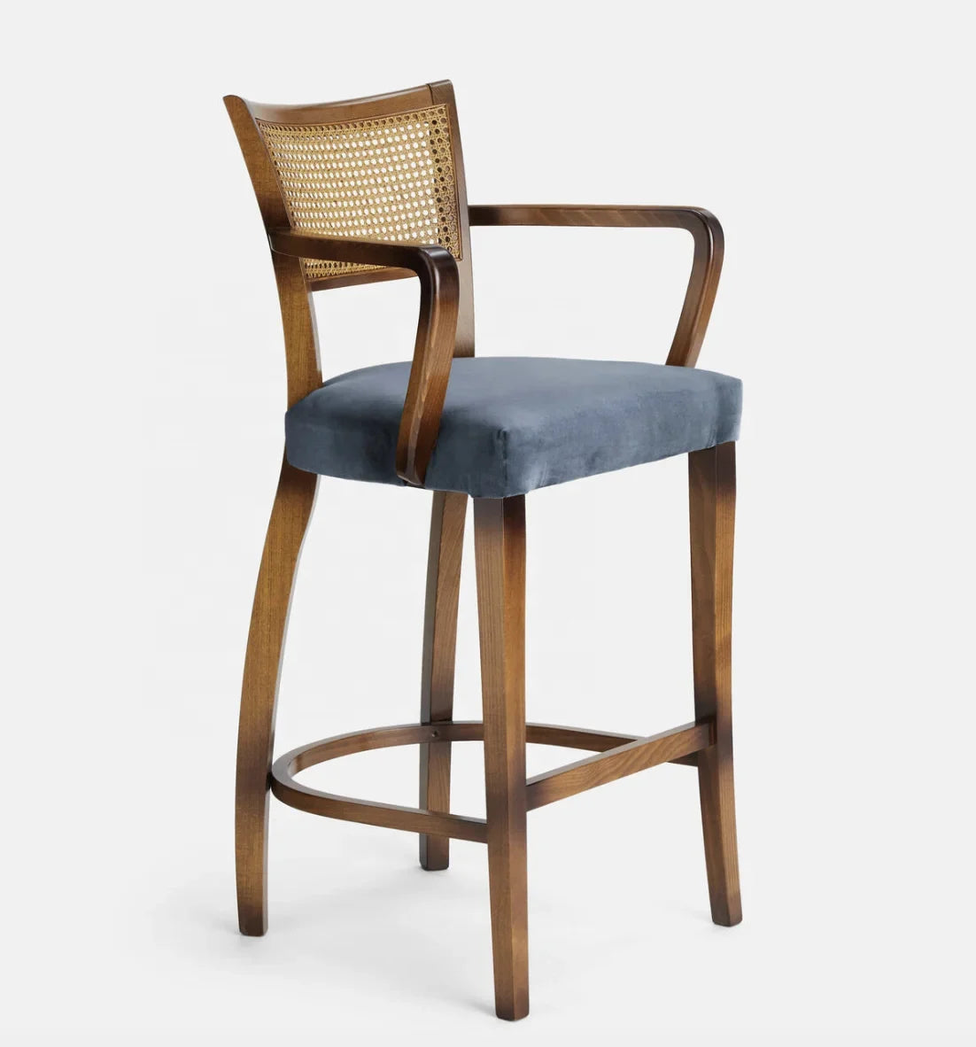 Molina Cane Back Barstool – Solid Oak Designer Kitchen Stool