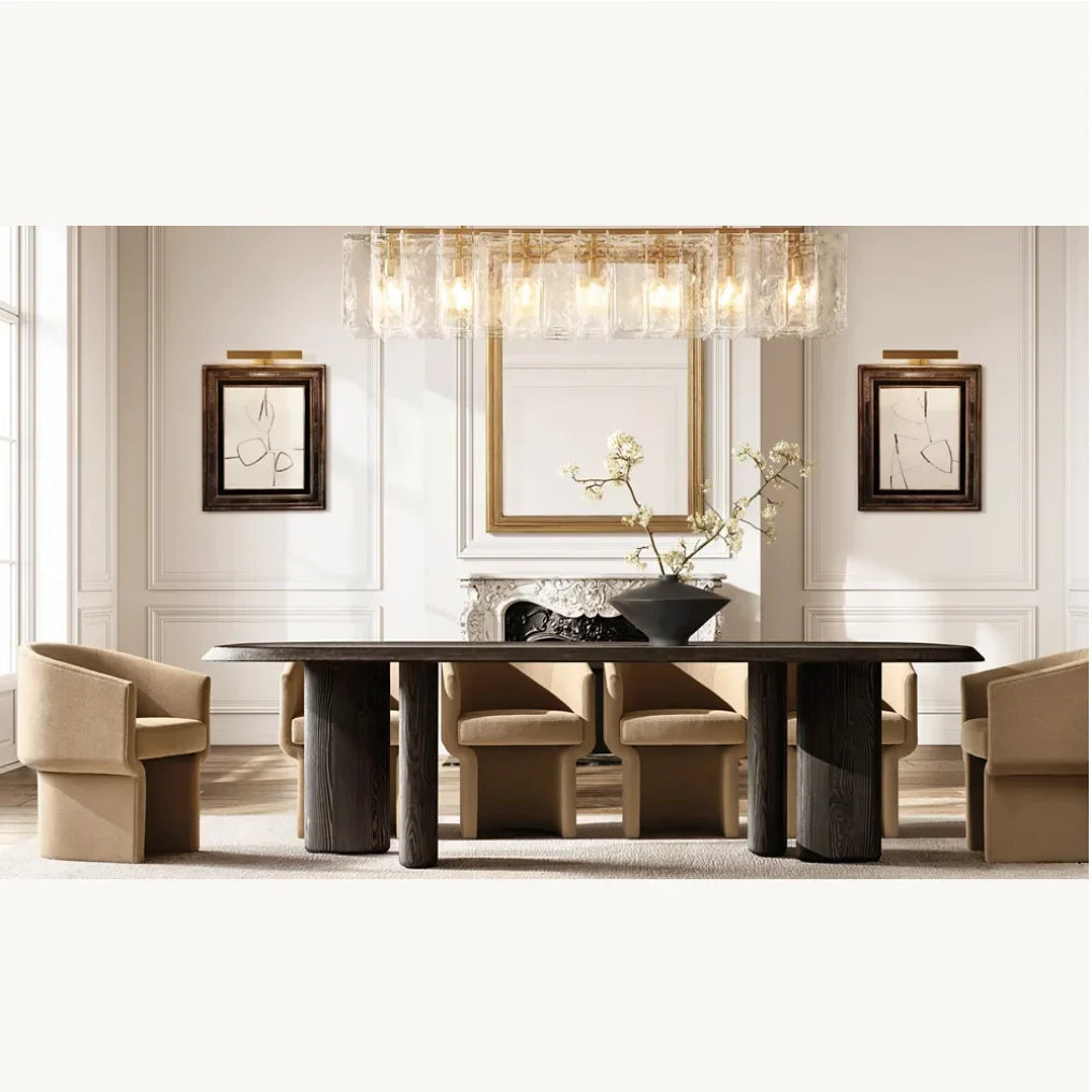Leon Rectangular Dining Table 130in – Organic Profile Douglas Fir Designer Piece | 1601174934120