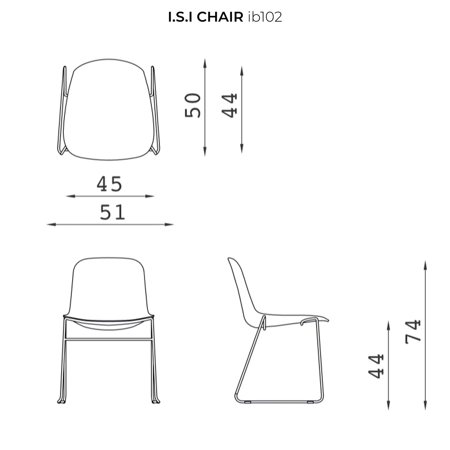 I.S.I. Stackable Chair – Textured Nylon Shell & Tubular Steel by Luigi Baroli for Baleri Italia