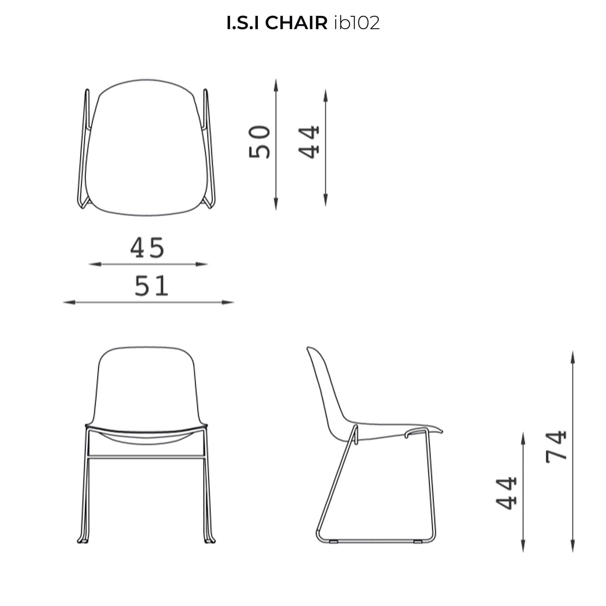 I.S.I. Stackable Chair – Textured Nylon Shell & Tubular Steel by Luigi Baroli for Baleri Italia