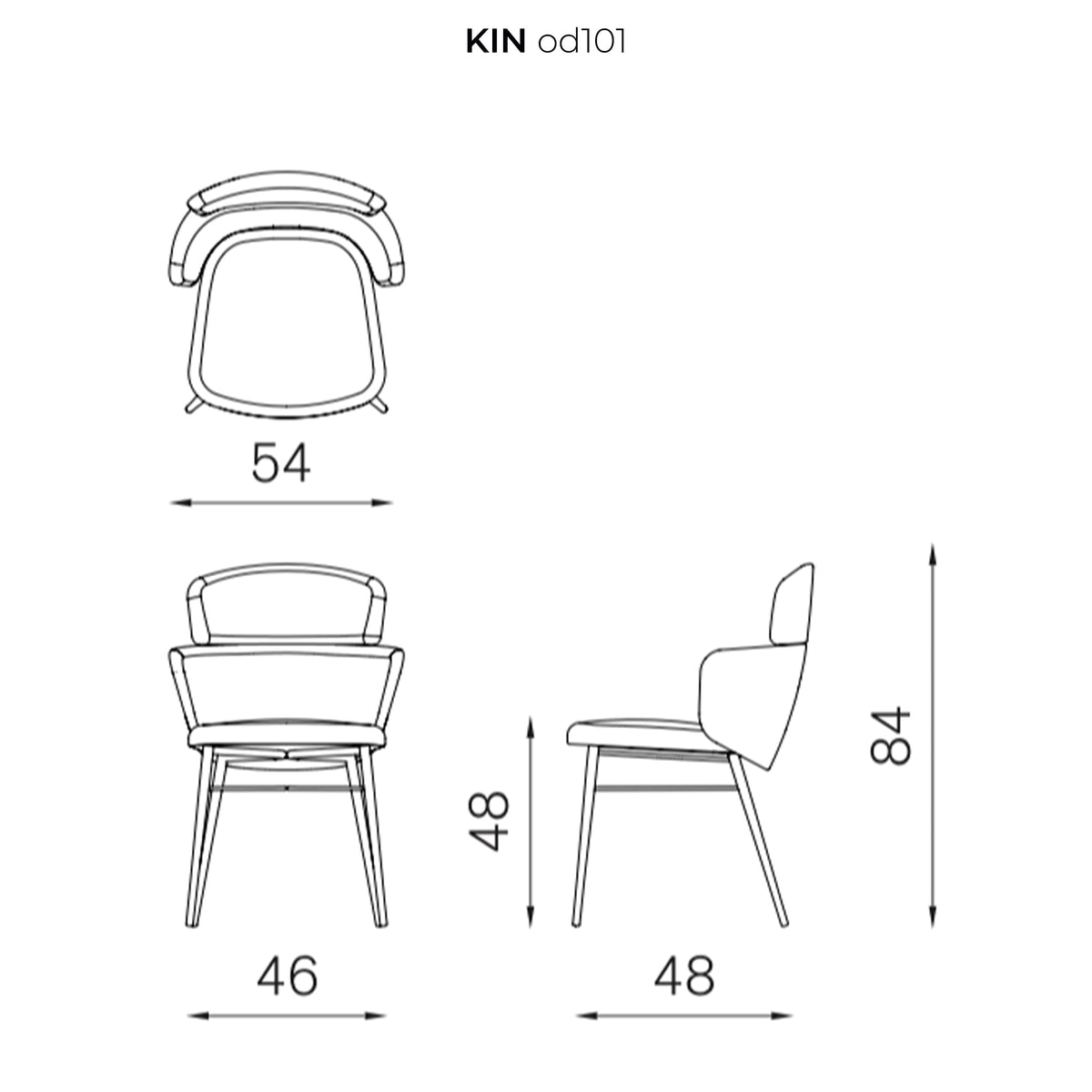 Luxury KIN Upholstered Dining Chair Modern Italian Style for Villa