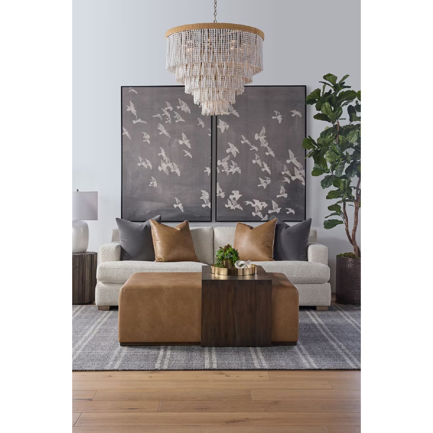 Luxury Dovetail Acacia Upholstered Rectangular Coffee Table Modern Italian Style for Villa