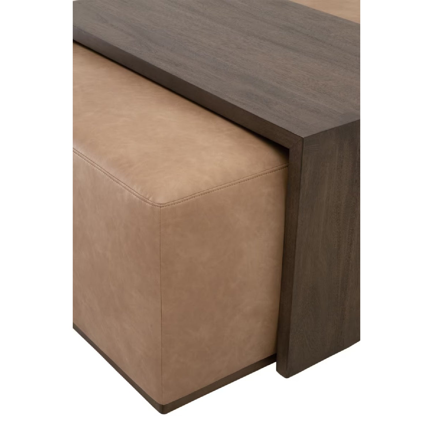 Luxury Dovetail Acacia Upholstered Rectangular Coffee Table Modern Italian Style for Villa