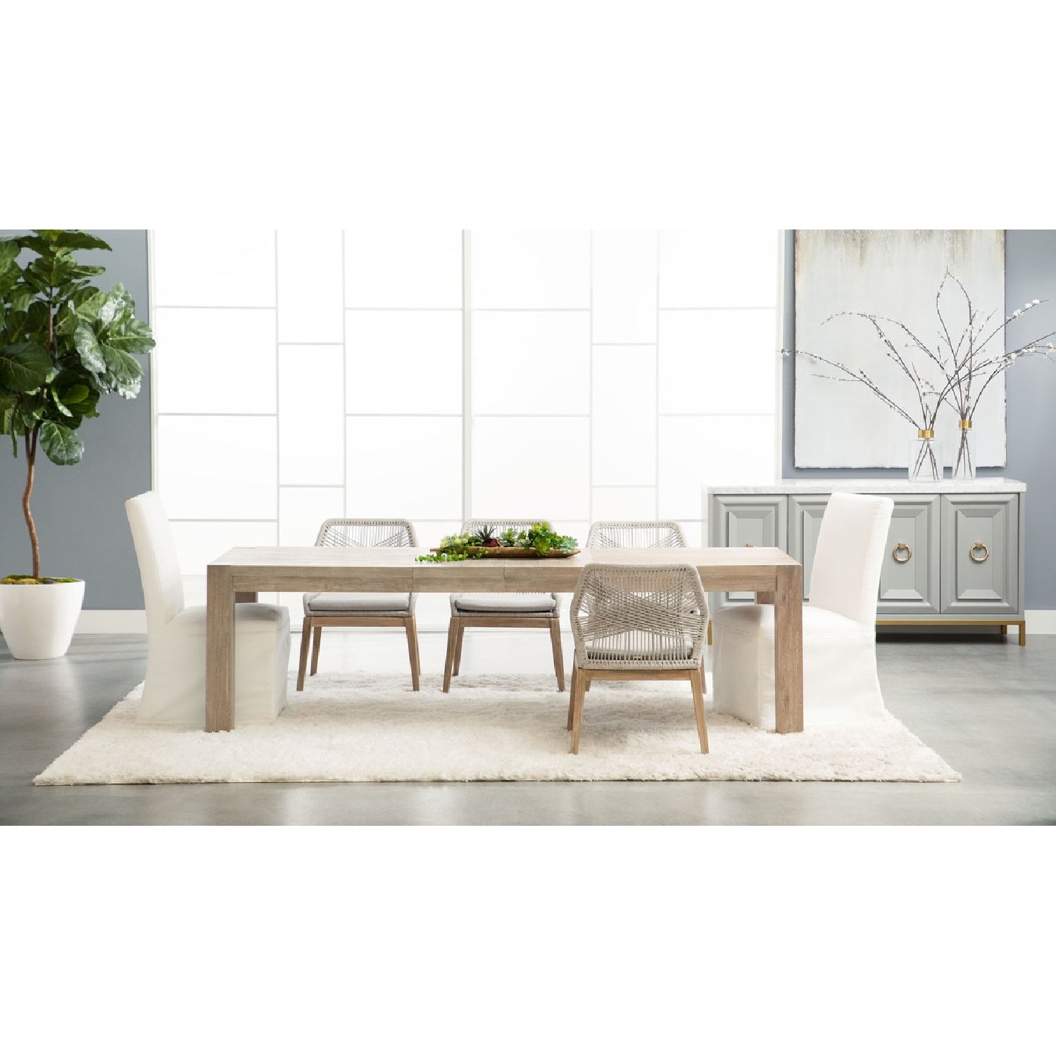 Luxury Adler Oak Extendable Dining Table Modern Italian Style for Villa