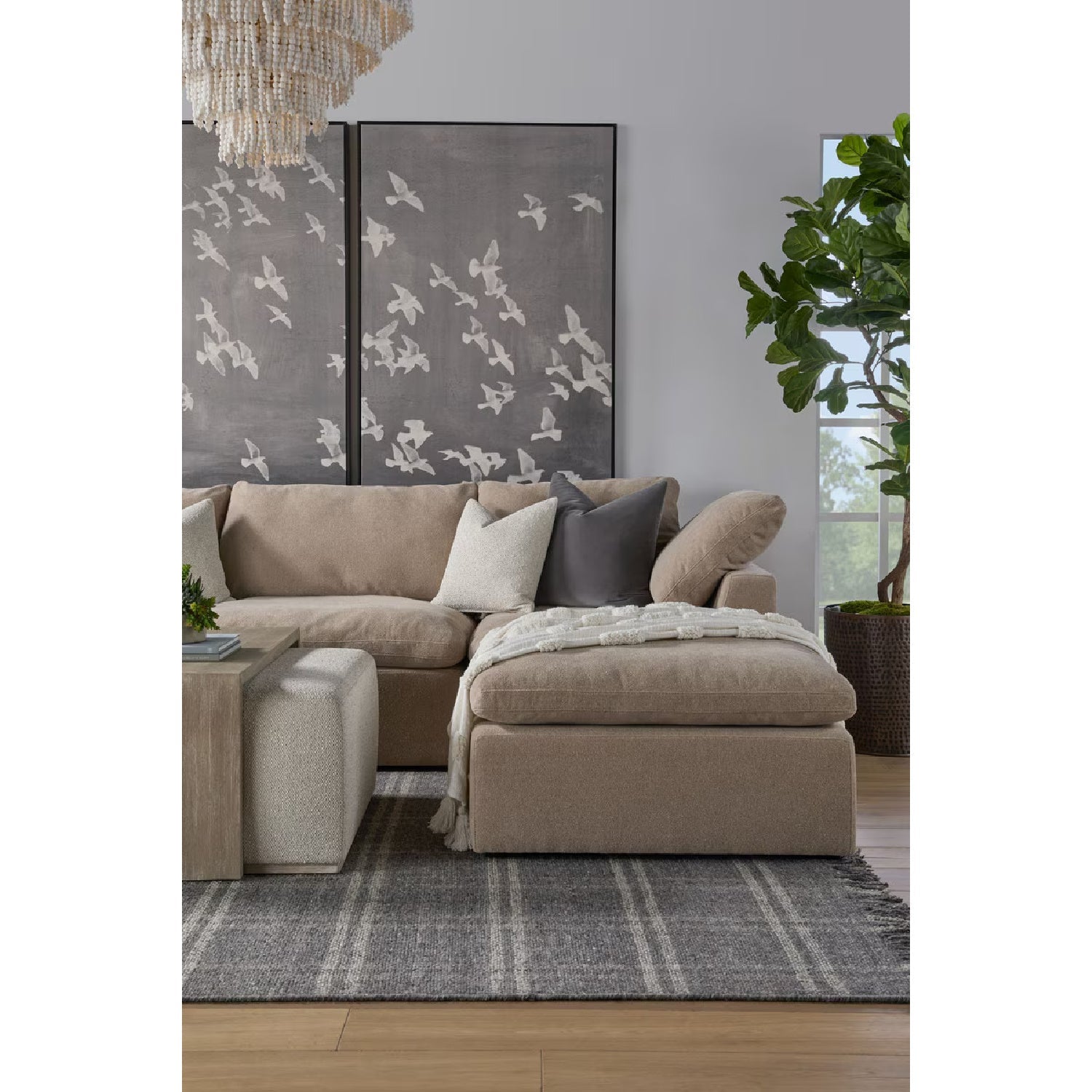 Luxury Sky Fabric Modular Sofa Chair Modern Italian Style for Villa