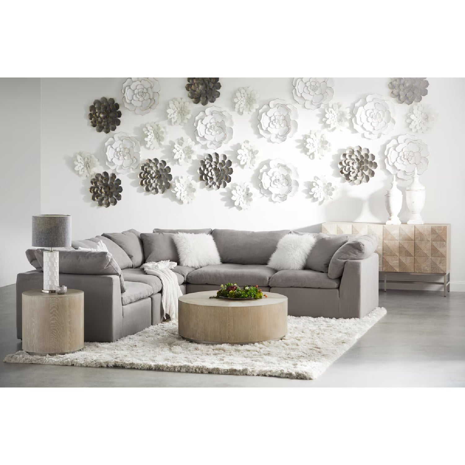 Luxury Sky Fabric Modular Sofa Chair Modern Italian Style for Villa
