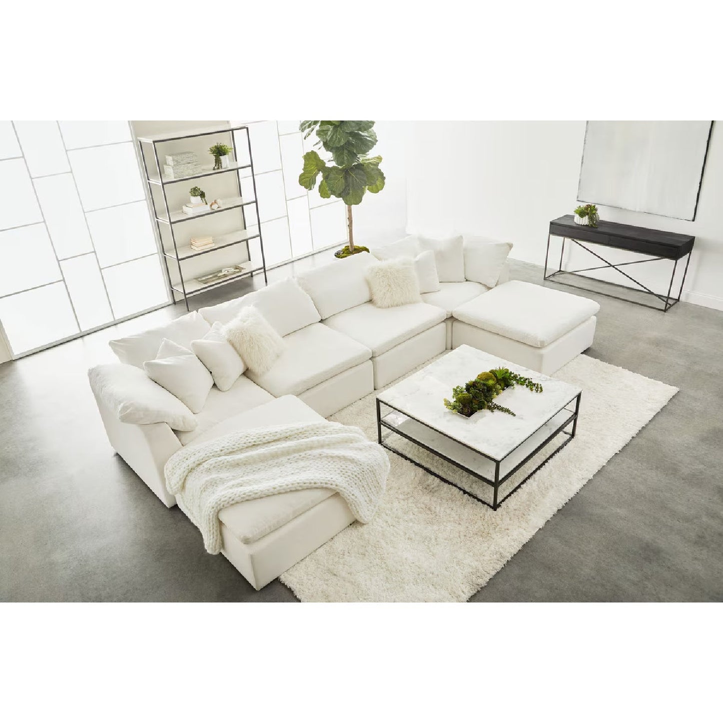 Luxury Sky Fabric Modular Sofa Chair Modern Italian Style for Villa