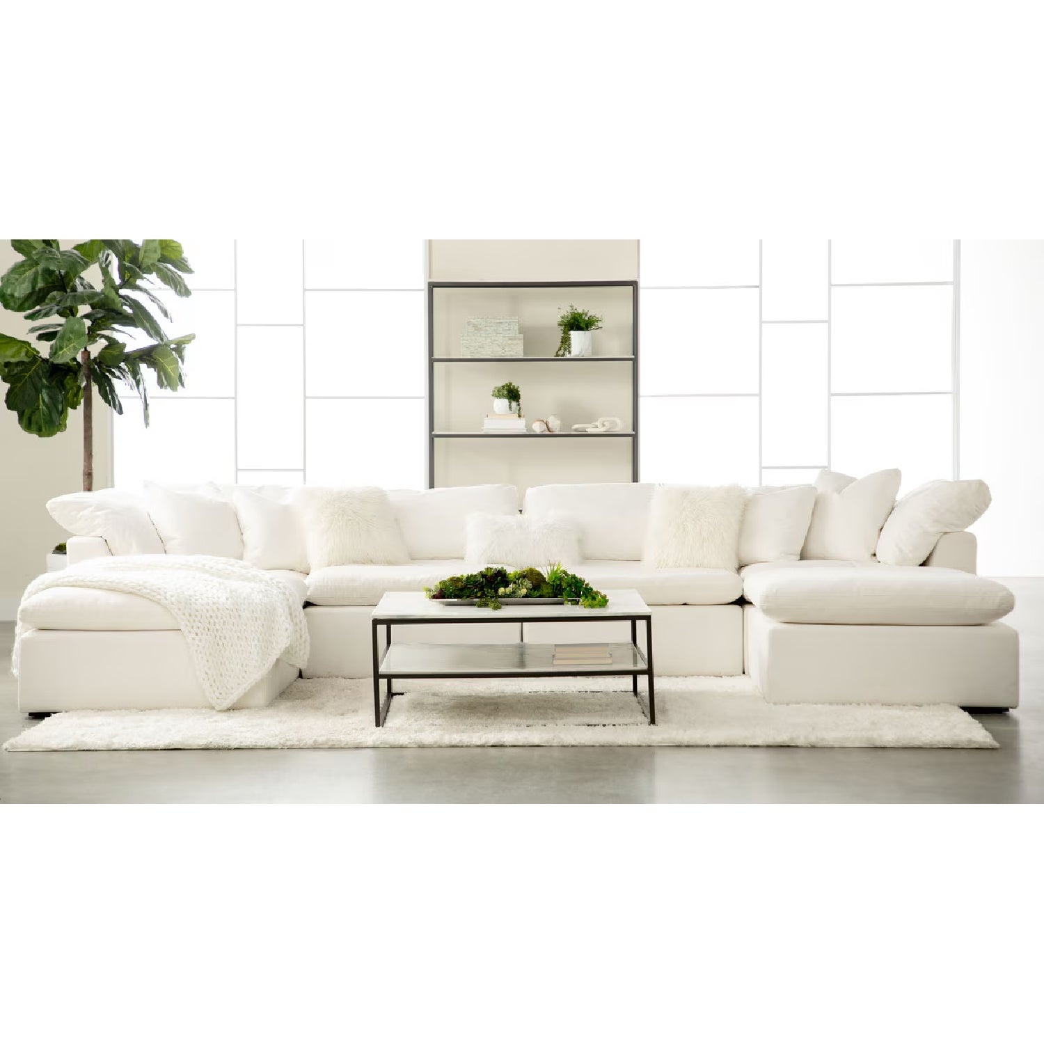 Luxury Sky Fabric Modular Sofa Chair Modern Italian Style for Villa