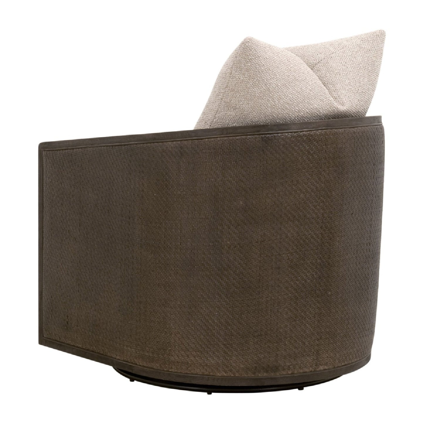 Luxury Curved Oak Swivel Lounge Chair European Style for Villa
