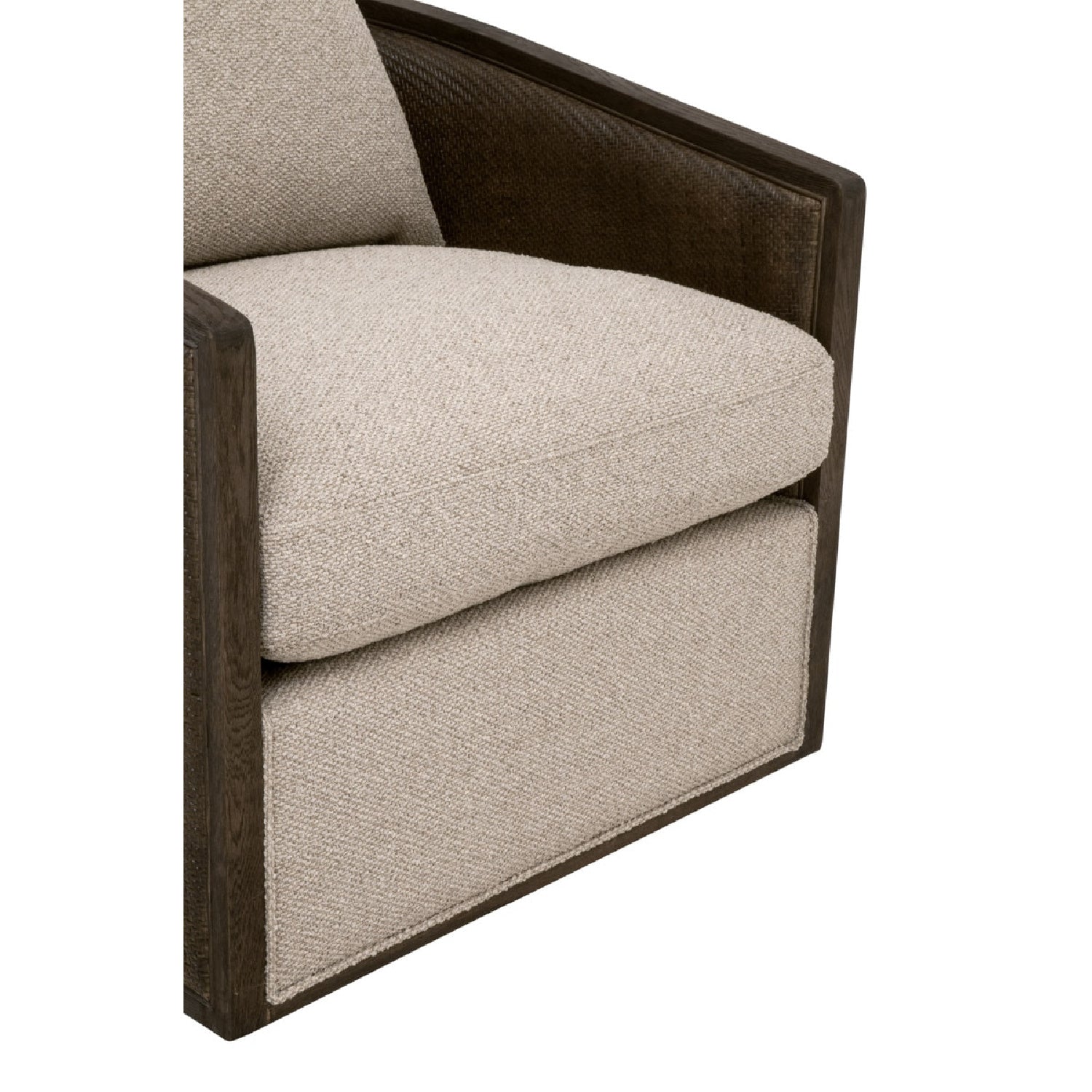 Luxury Curved Oak Swivel Lounge Chair European Style for Villa