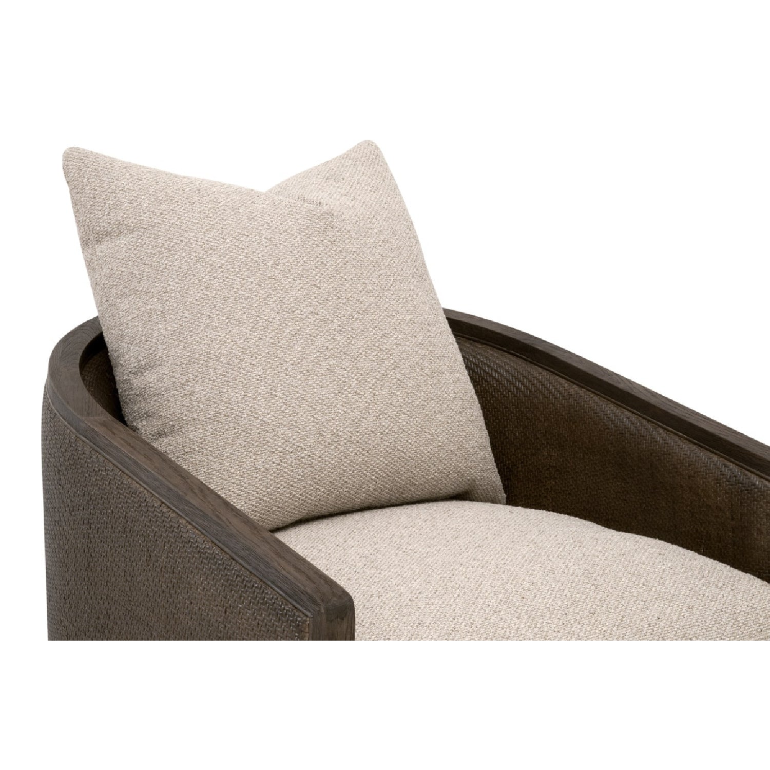 Luxury Curved Oak Swivel Lounge Chair European Style for Villa