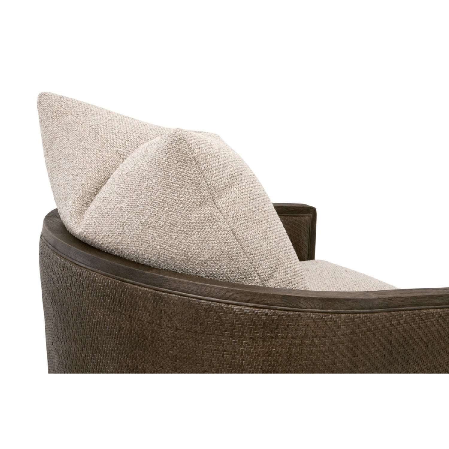 Luxury Curved Oak Swivel Lounge Chair European Style for Villa