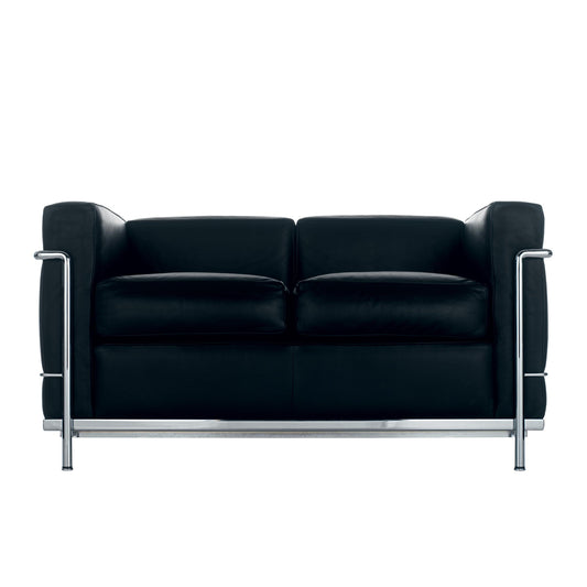 2-Seater Sofa LC2 Petit Modèle 51in – Leather and Steel Cassina Modernist Icon