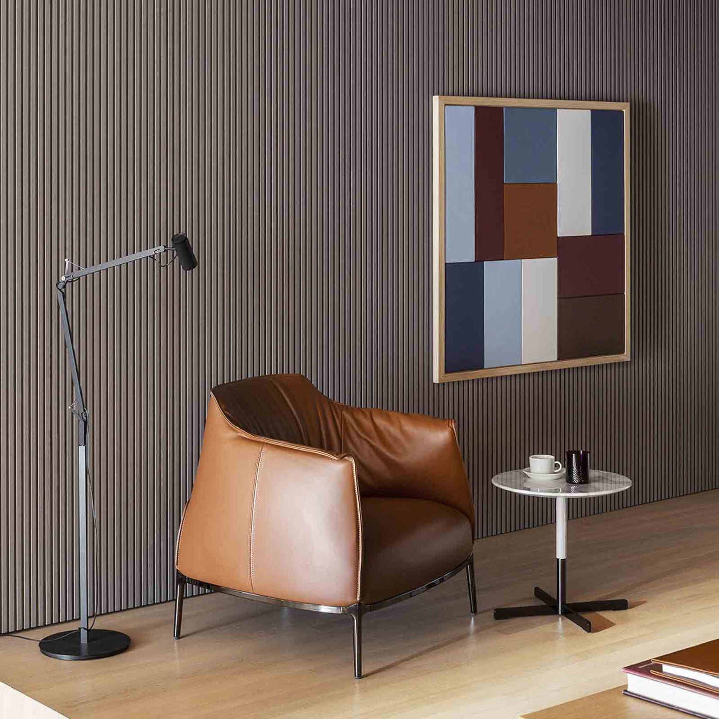 Luxury ARCHIBALD Leather Armchair Modern Italian Style for Villa