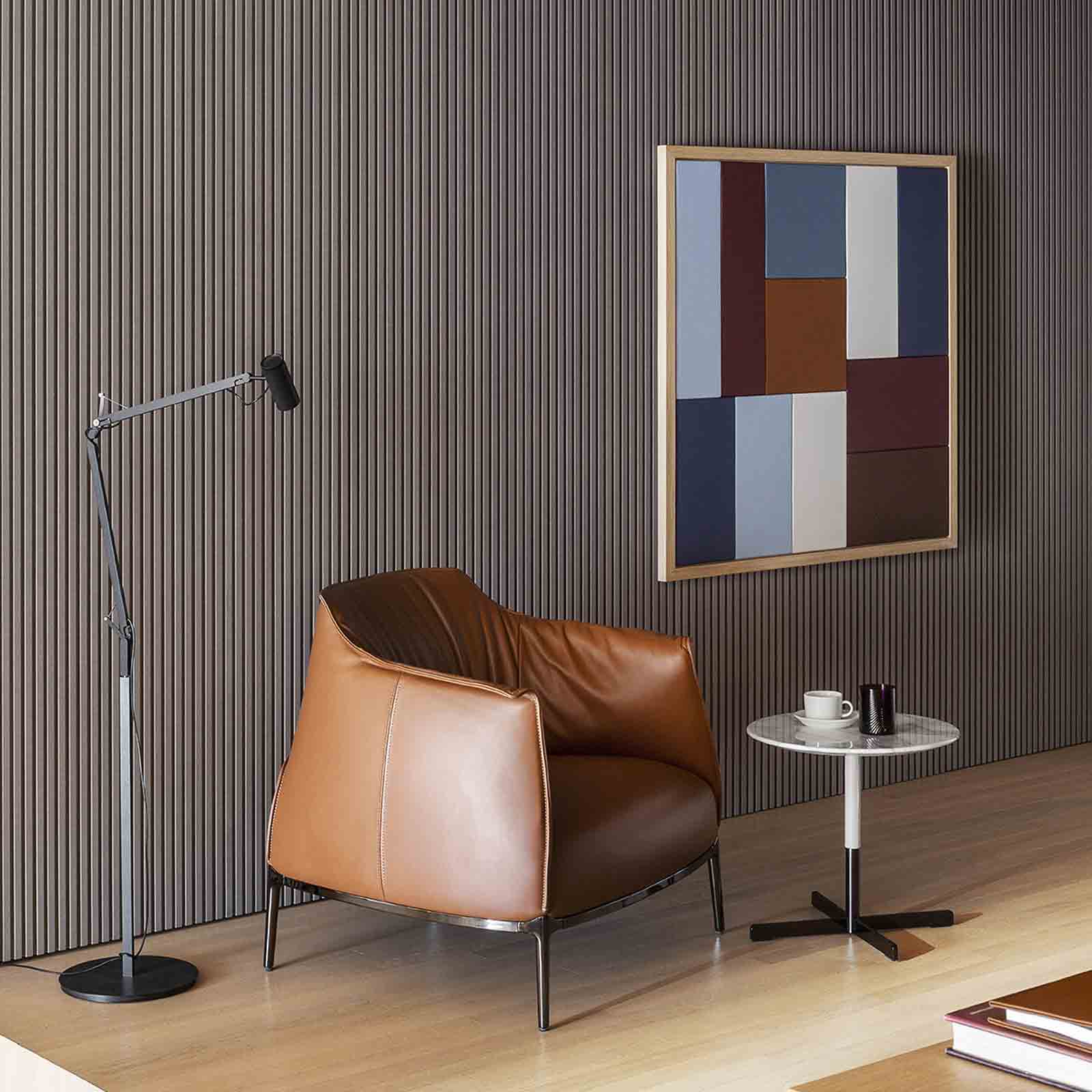 Luxury ARCHIBALD Leather Armchair Modern Italian Style for Villa