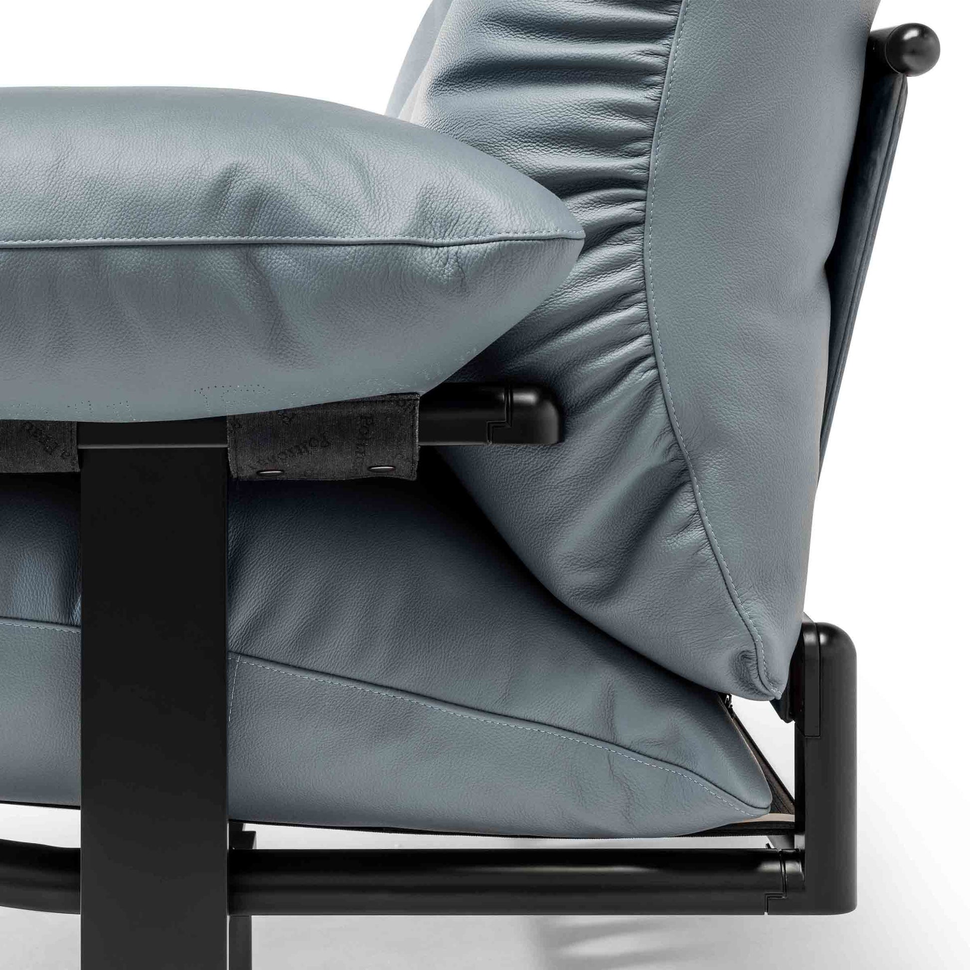 Leather Sofa 80in – Minimalist Steel Base by Poltrona Frau